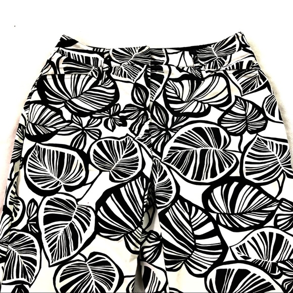 Talbots Leaf Ankle Pants Stretch Black & White 6 - Picture 3 of 7